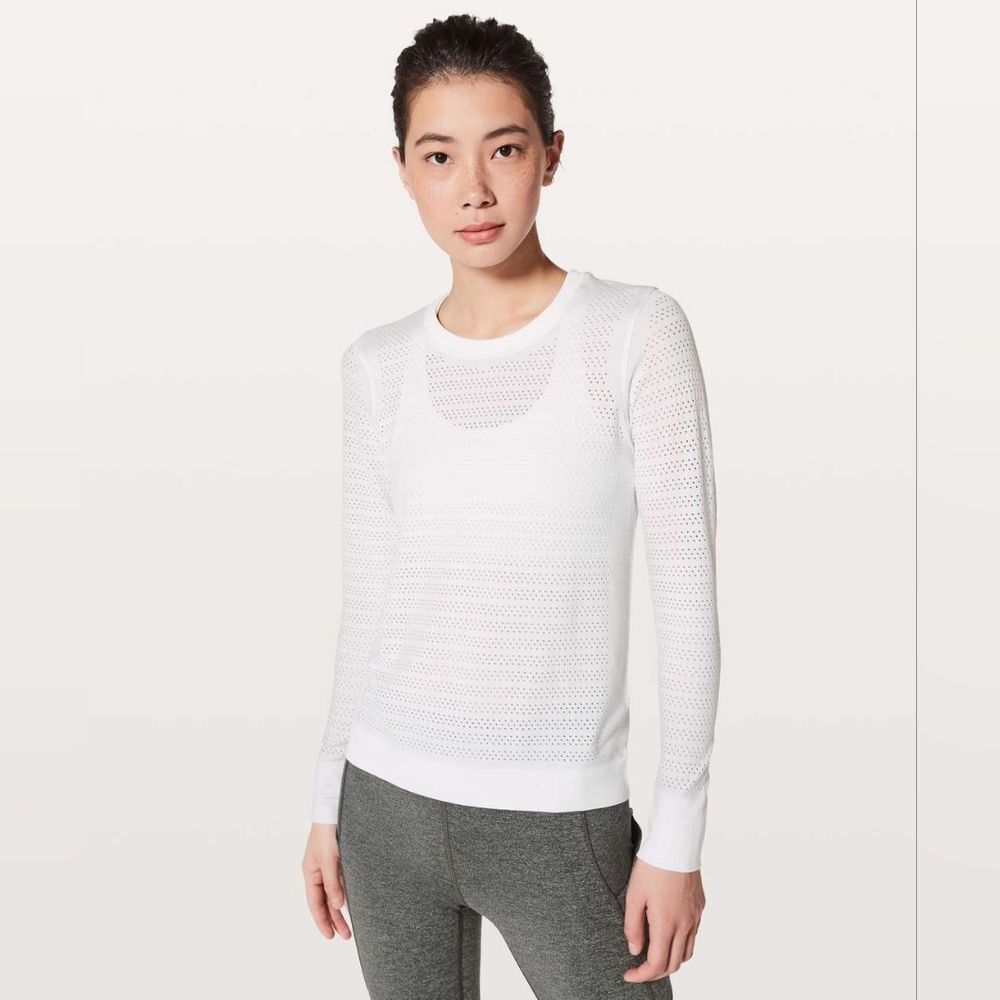 VGUC Lululemon Breeze By Long Sleeve Cream White Small 6